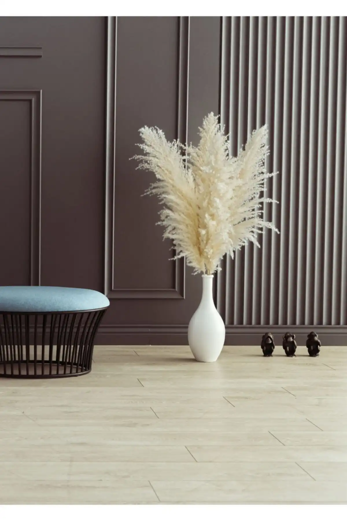 F&F HOME Seramik Vazo ve Pamuklu Pampas Seti ile Şık Ev Dekorasyonu