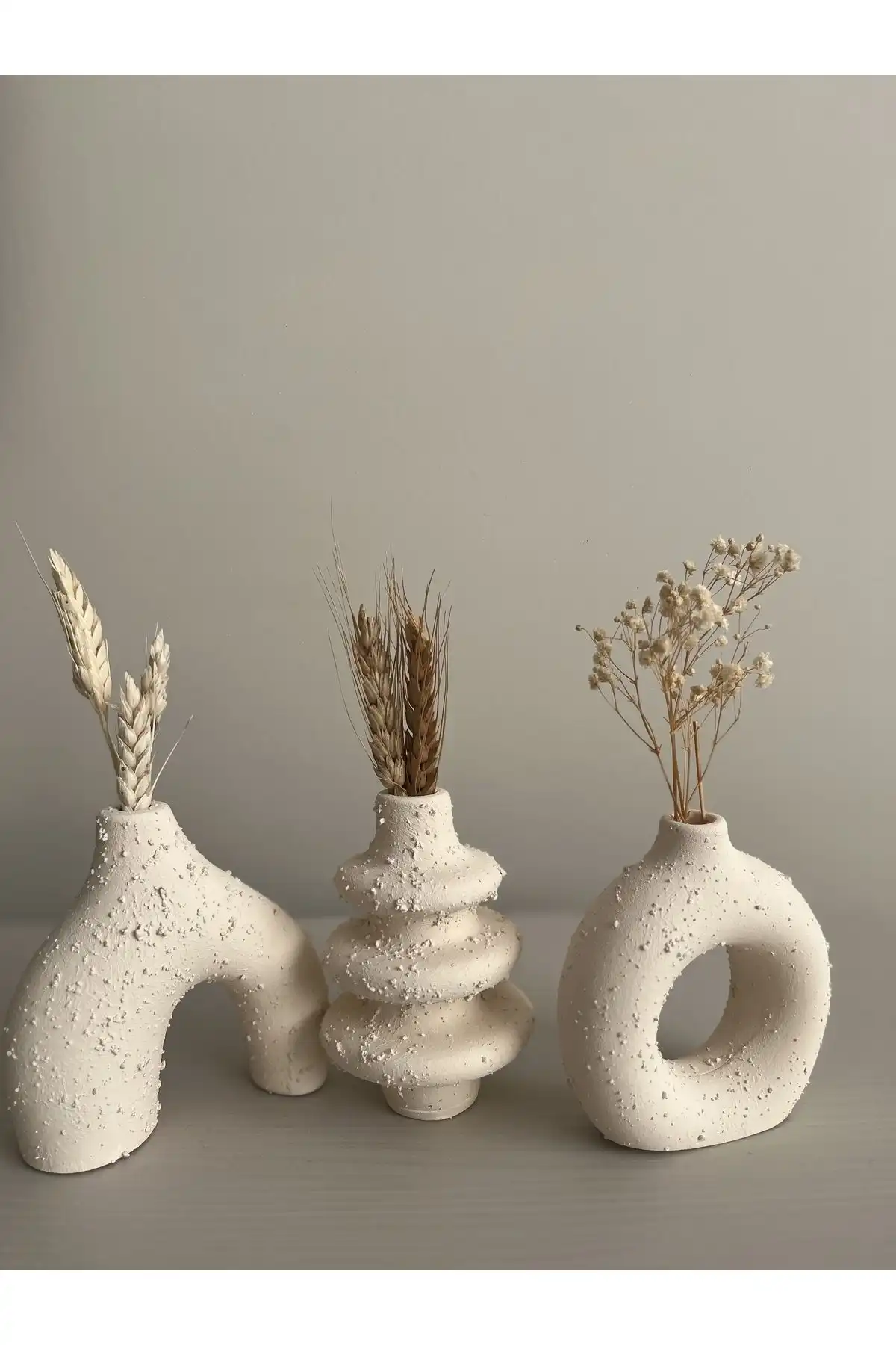 Louve Store Minimalist 3’lü Vazo Seti: Nordic Vintage Etkisi