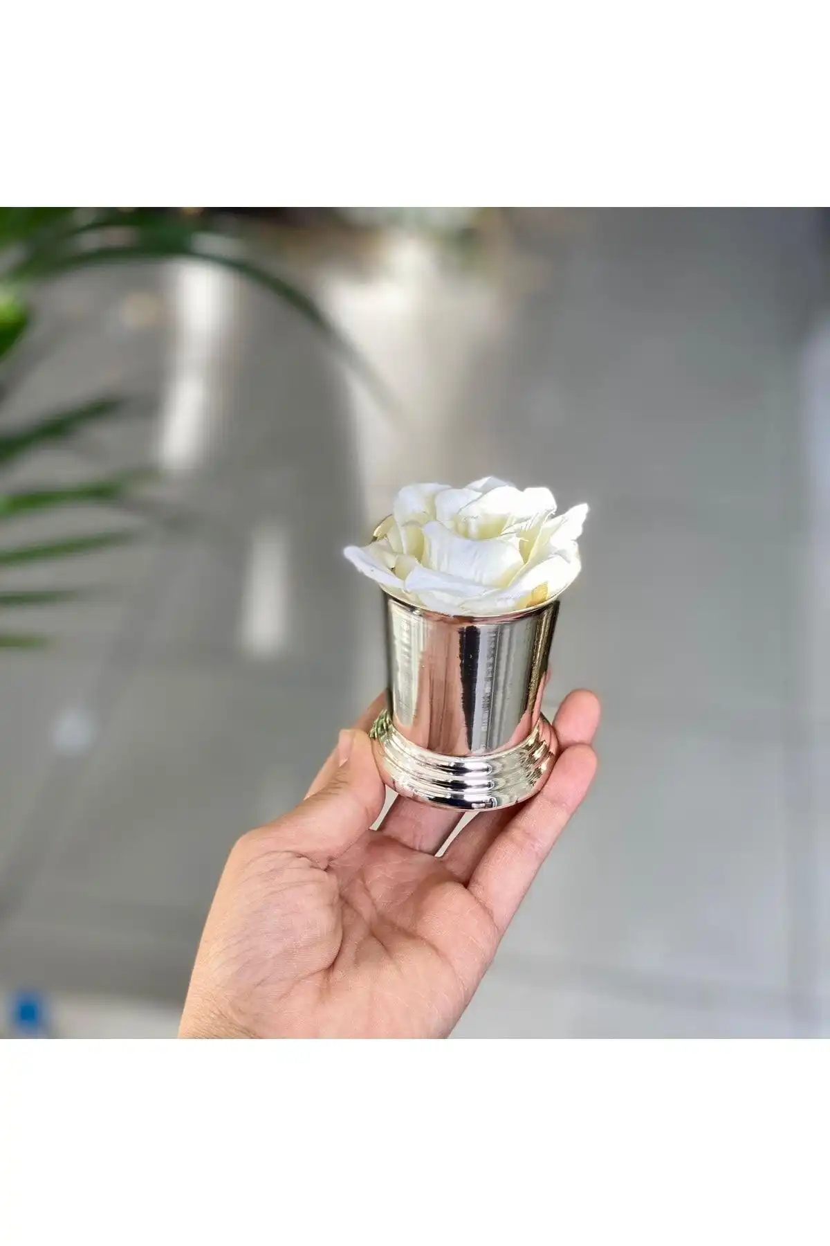 Zucace Gümüş Kaplama Gül Kovası: Şıklık ve Fonksiyonellik