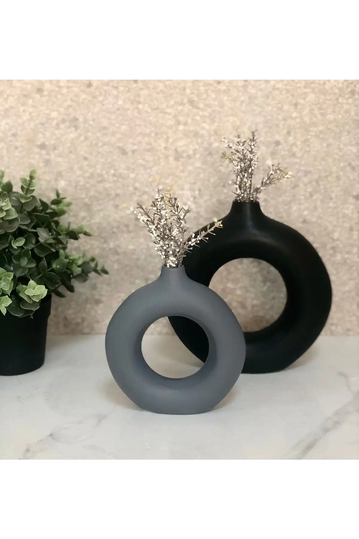 Thiramis Homeconcept Siyah&Gri Halka Vazo 2'li Seti İncelemesi ve Özellikleri