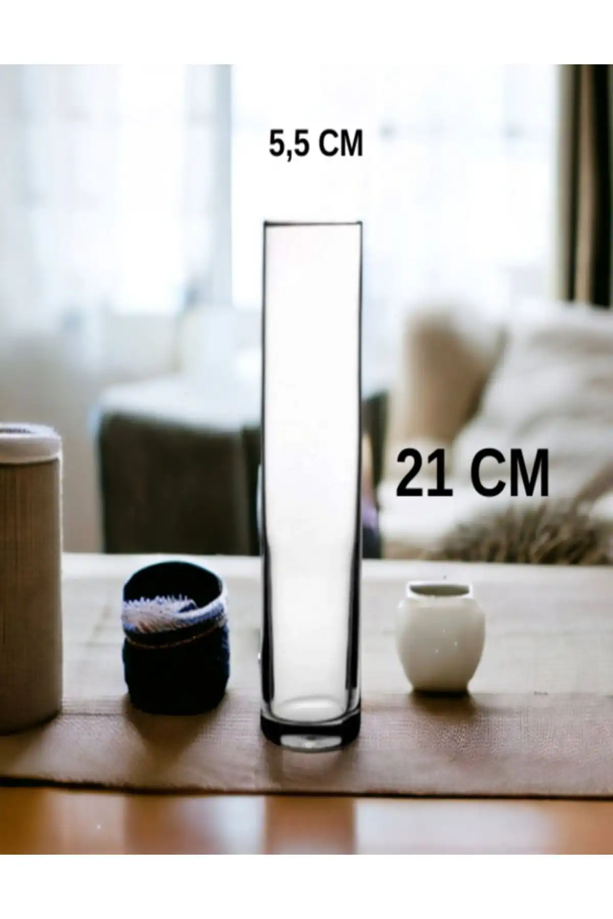 VERKFİ Dekoratif Silindir İnce Uzun Cam Vazo ile Modern Bir Dokunuş